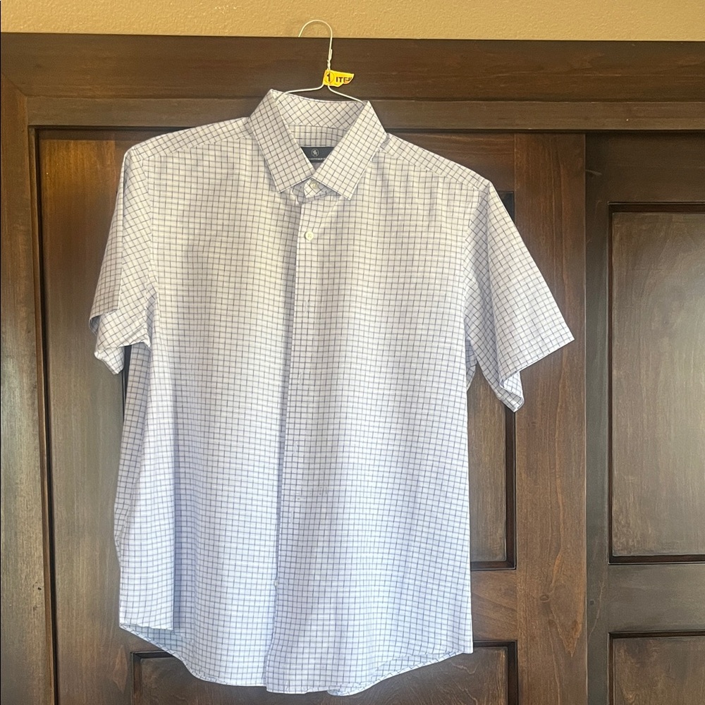 Hart Schaffner Marx Light Blue Plaid Shirt